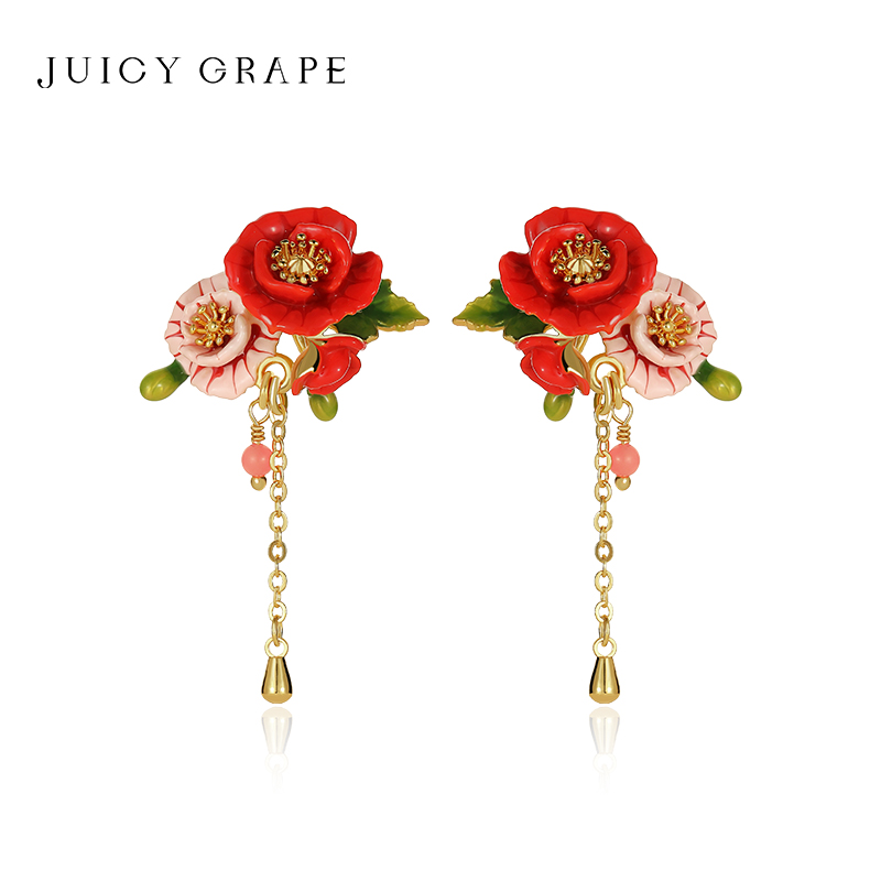 JuicyGrape原创设计虞美人耳环
