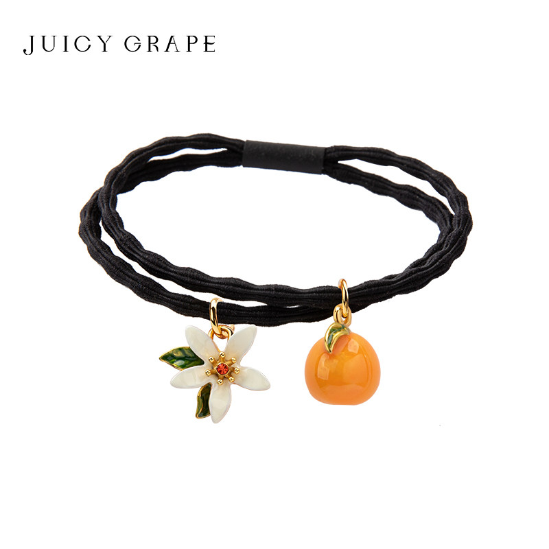 Juicy Grape橘子发绳女头饰橙花水果发圈头花皮筋头绳头饰品发饰