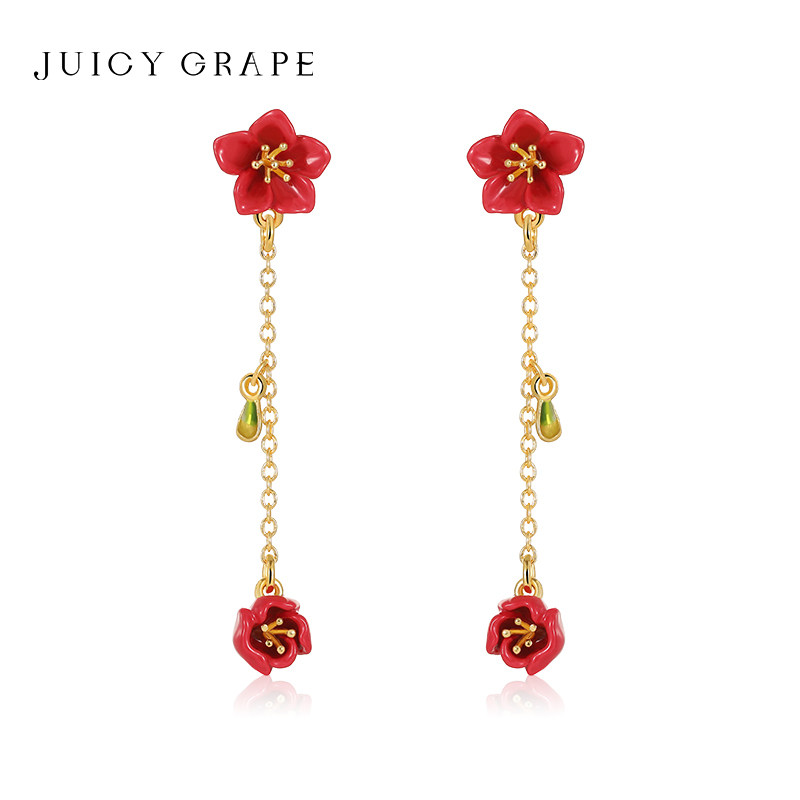 JuicyGrape海棠花耳环法式
