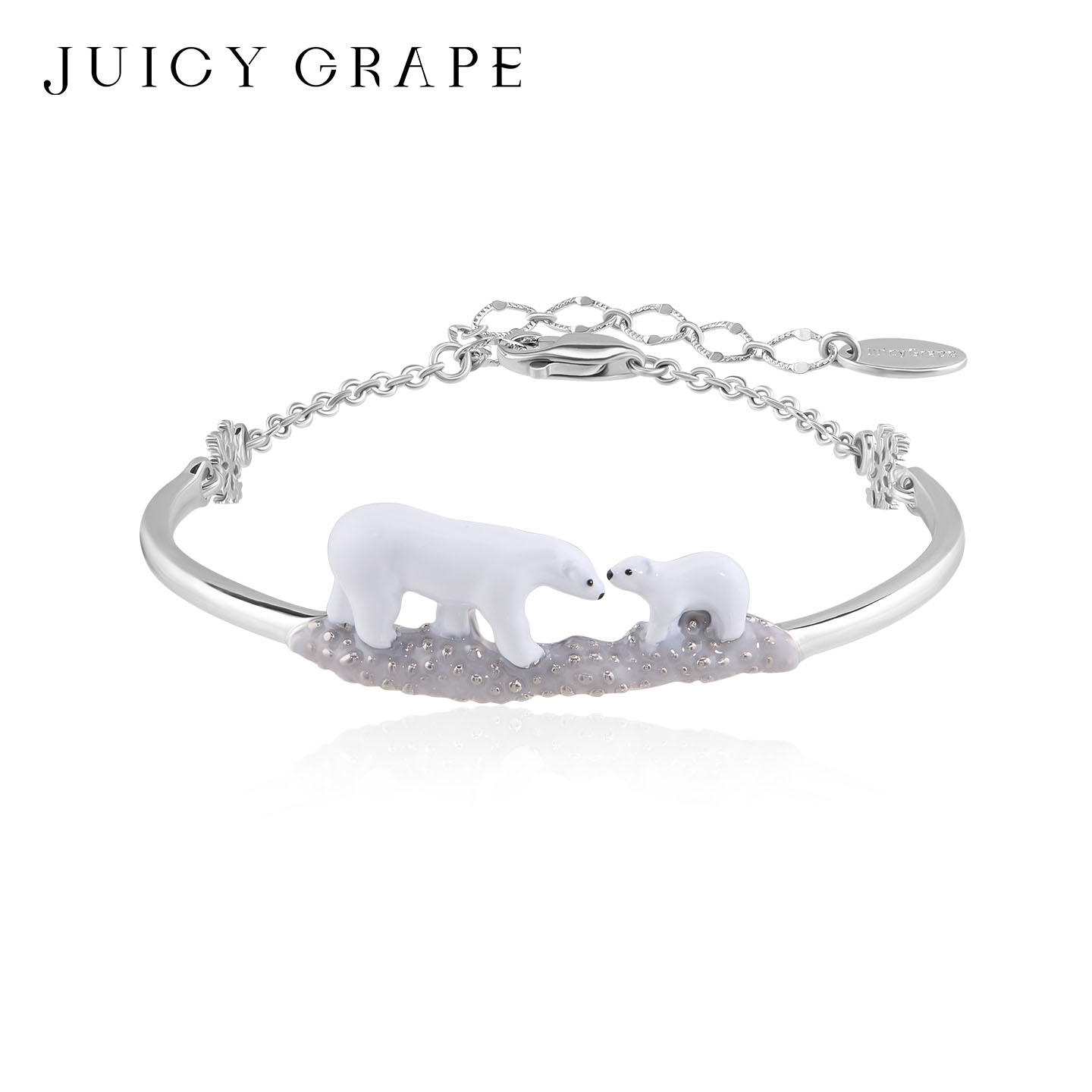 原创北极熊手镯立体熊银手链礼物