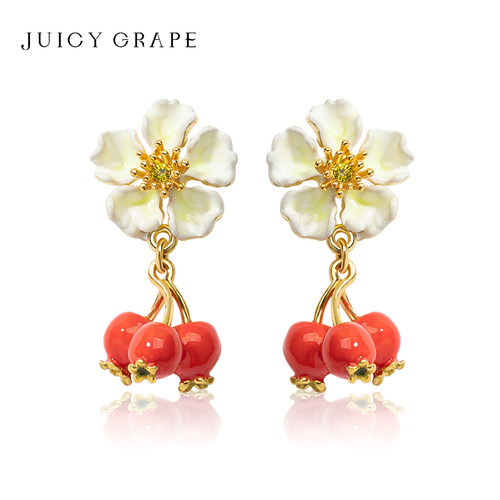 JuicyGrape山楂红色浆果耳钉