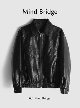 MindBridge【比弗利男星】高端鳄鱼皮纹PU皮夹克冬防风保暖 M4265