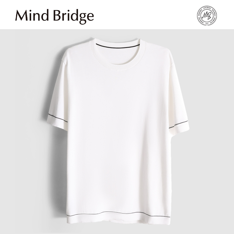 MindBridge【桑蚕丝亚麻】春夏弹力休闲针织短袖T恤吸湿透气 MA0F