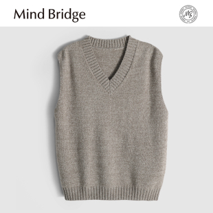 男MA74 100%绵羊毛针织保暖背心内搭打底衫 MindBridge 即将断码