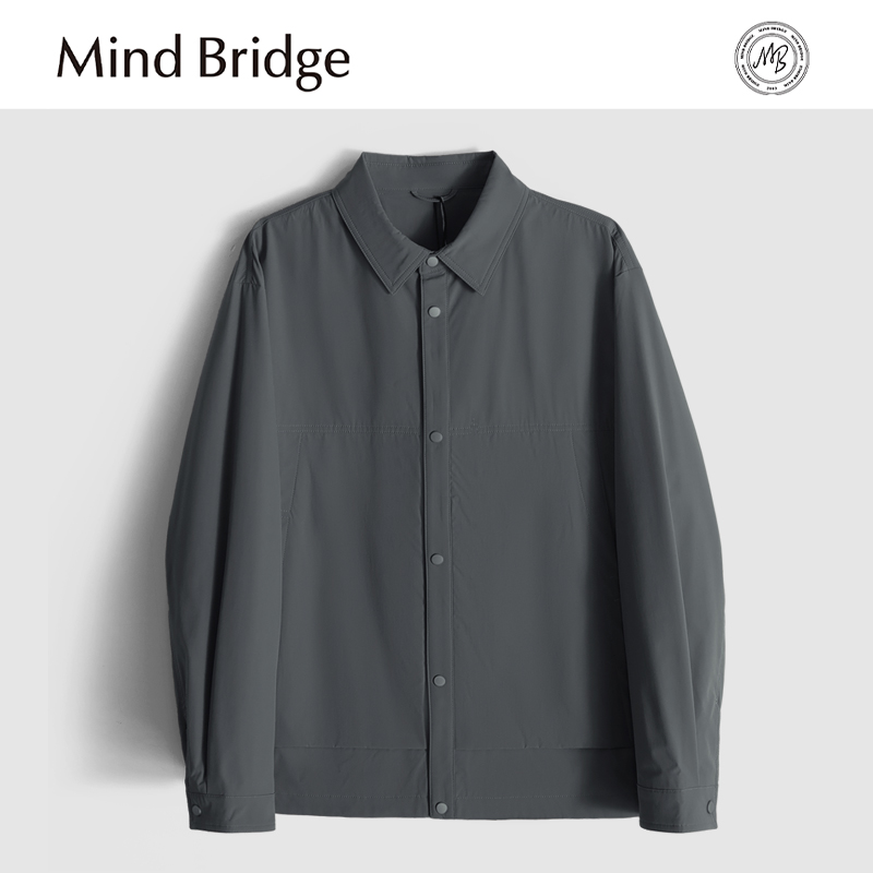 MindBridge高密度/弹力抗皱/秋季防风翻领商务休闲夹克男透气MA54