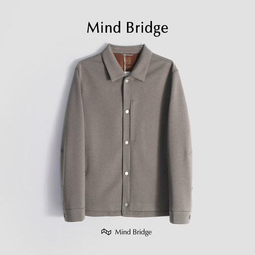 MindBridge开衫翻领纯色针织外套