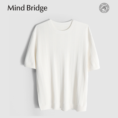 MindBridge桑蚕丝+亚麻/4色弹力圆领短袖T恤针织衫男慵懒松弛MB1F