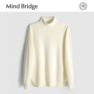 简约耐磨MA6U 420g秋冬休闲高领保暖针织衫 MindBridge 远红外升温