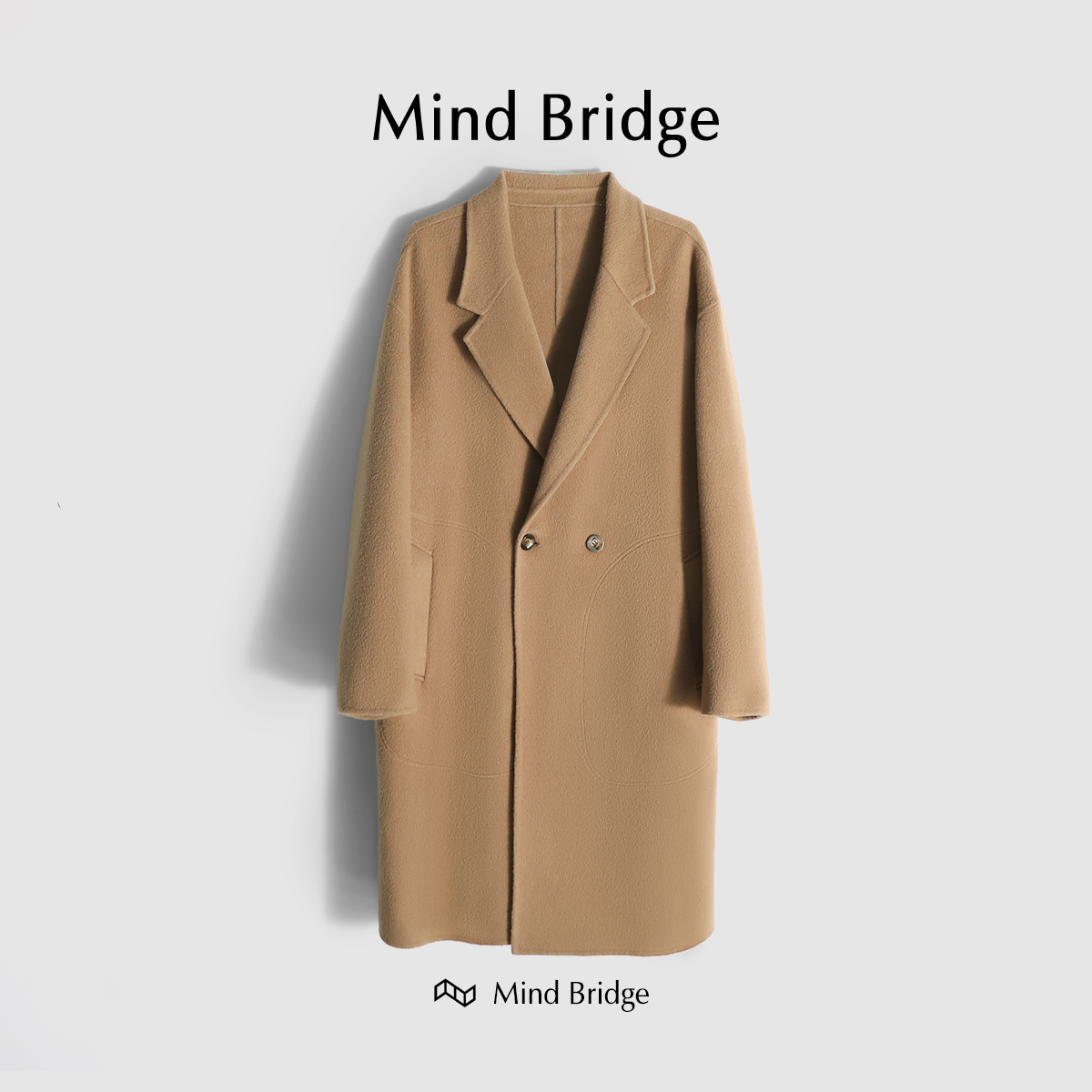 MindBridge绵羊毛呢大衣防风保暖