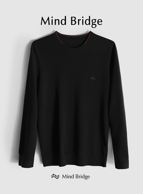 百家好/MindBridge绵羊毛保暖透气垂感高弹打底针织衫男内搭M4338