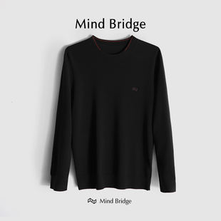 百家好 男内搭M4338 MindBridge绵羊毛保暖透气垂感高弹打底针织衫