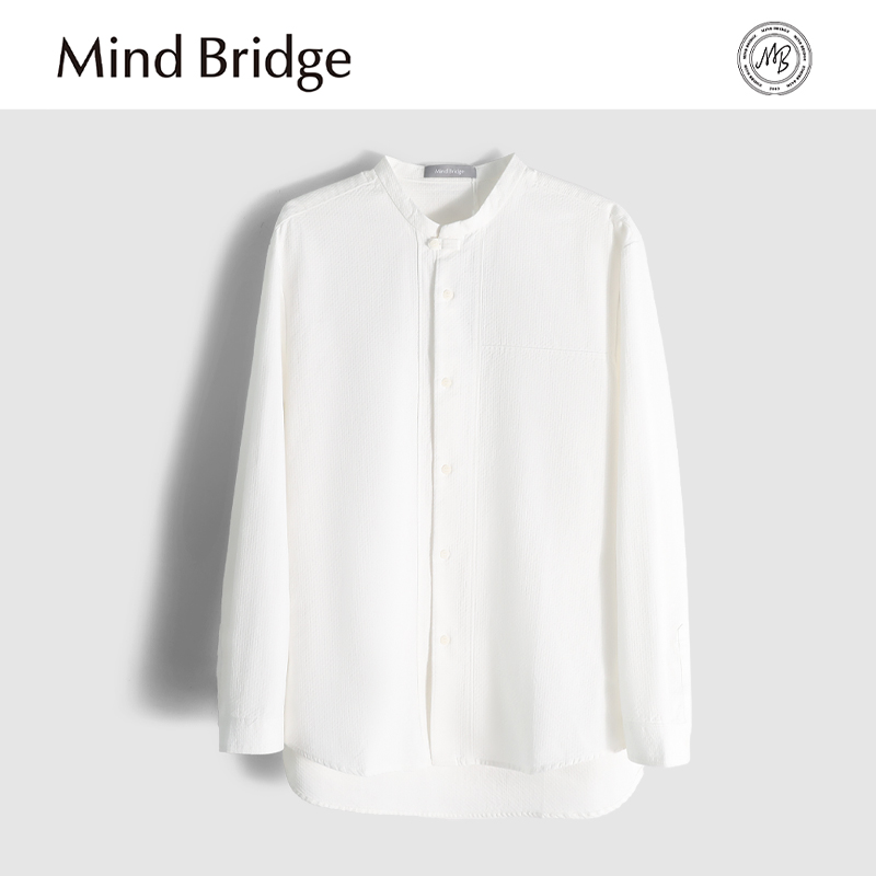 MindBridge【100%棉】夏季男士纯棉肌理感休闲长袖衬衫透气 M4458