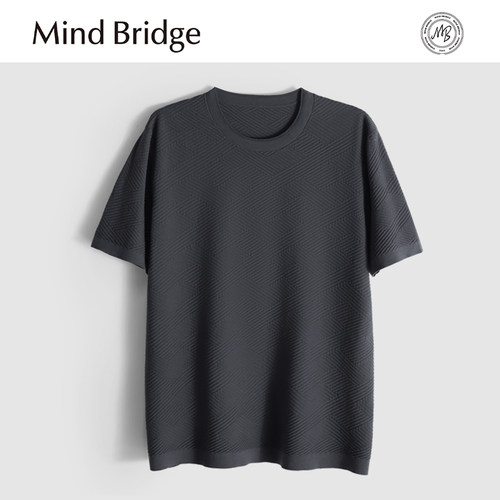 MindBridge桑蚕丝+亚麻/4色圆领休闲短袖T恤针织衫男吸湿透气MB15