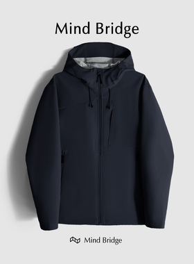 MindBridge【街头画报】户外防风加绒保暖连帽运动休闲夹克 M4374