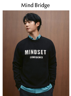 百家好/MindBridge高端桑蚕丝绵羊毛保暖圆领打底针织衫内搭M4358