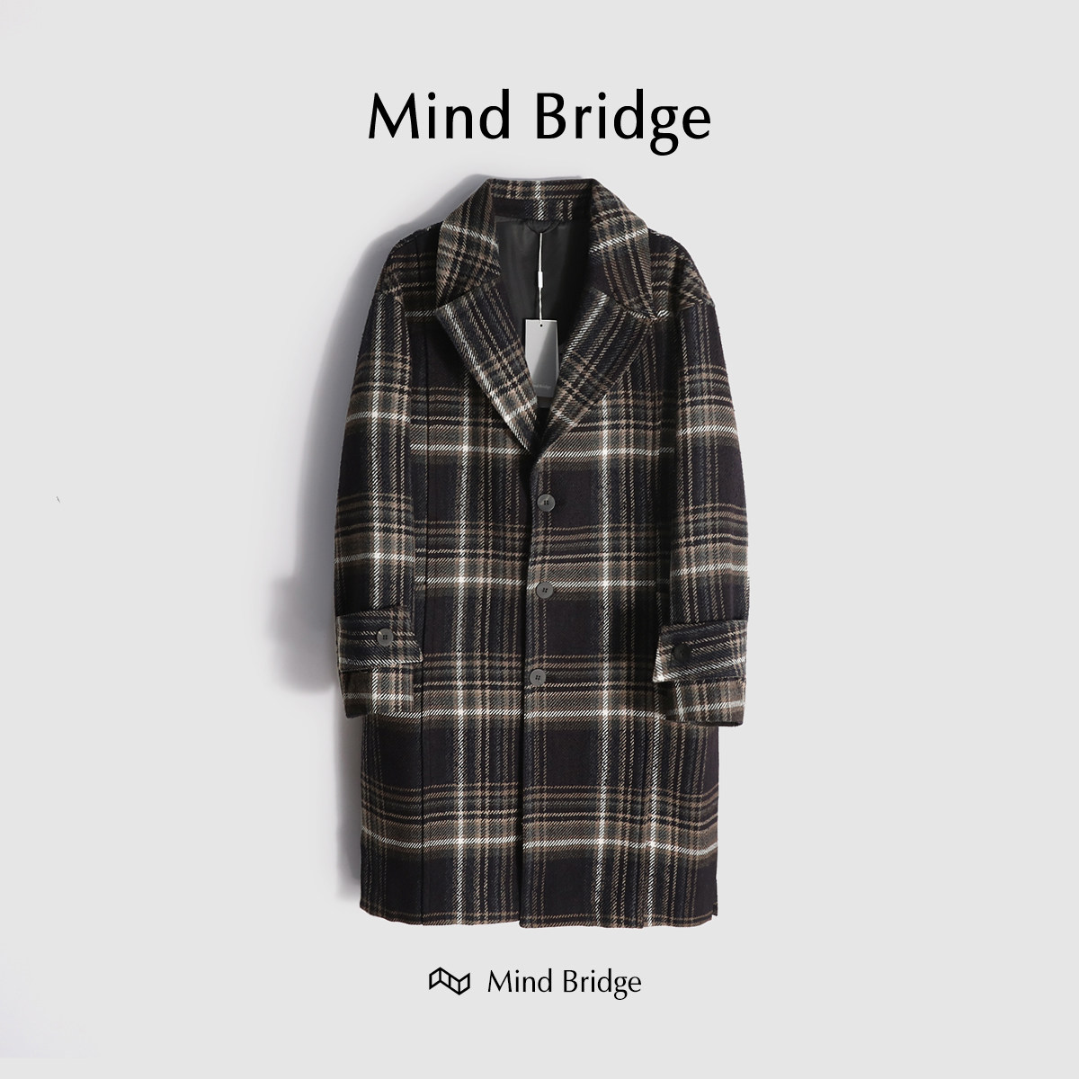 MindBridge羊毛冬呢大衣防风保暖