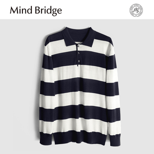 秋冬防风保暖翻领休闲打底羊毛衫 MA8N 207g MindBridge100%绵羊毛