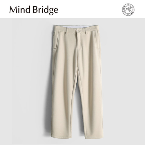 MindBridge绵羊毛混纺/垂感抗皱/秋冬男士保暖直筒商务休闲裤MA9E