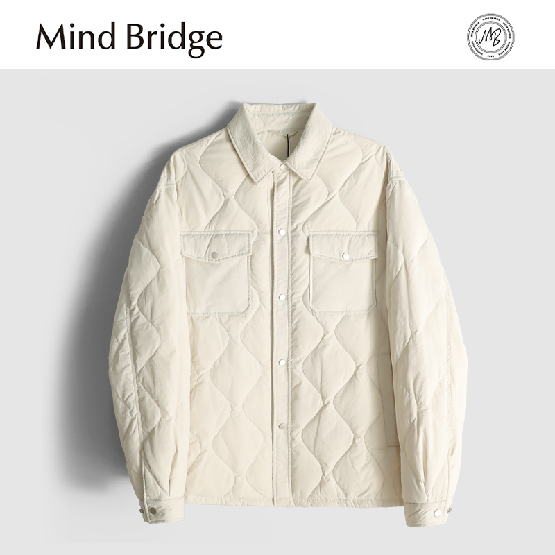 MindBridge90鸭绒/防风保暖/冬季男士商务休闲翻领羽绒服夹克MAAS