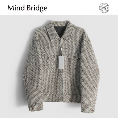 MindBridge【即将断码】绵羊毛羊驼毛防风保暖短款双面呢大衣MAC2