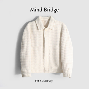 MindBridge【桃枝栖雪】羊毛针织提花肌理休闲商务夹克保暖 M4227