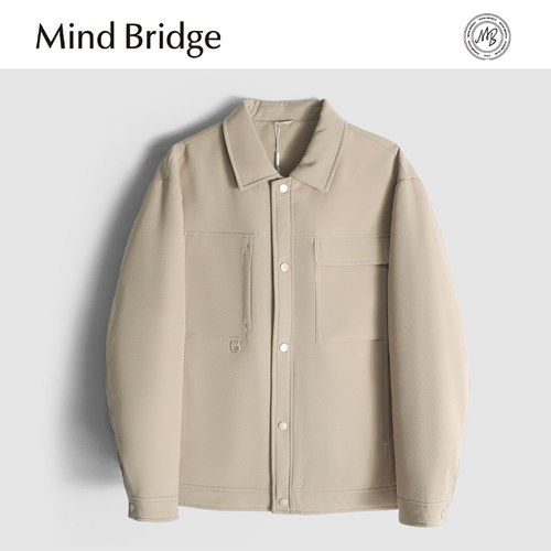 MindBridge90鸭绒/防风保暖/冬季商务休闲弹力翻领羽绒夹克男MAAQ