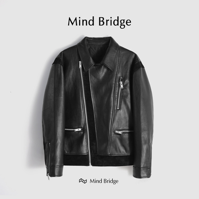 MindBridge冬防风保暖皮夹克棉衣