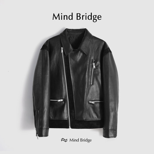 MindBridge冬防风保暖皮夹克棉衣