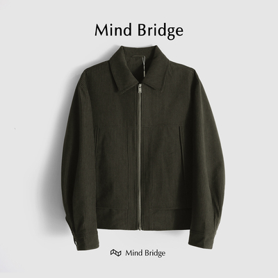 MindBridge翻领秋灯芯绒夹克肌理