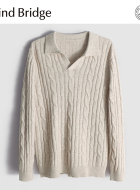 MindBridge羊毛混纺/24支双股/秋冬防风保暖商务休闲针织衫男MA7X