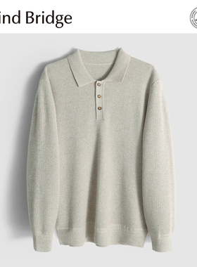 MindBridge 绵羊毛双股48支/570g秋冬商务休闲翻领针织衫保暖MA6H