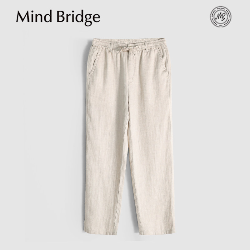 MindBridge"江南财阀"莱赛尔+亚麻/宽松直筒休闲长裤清凉透气MB2N