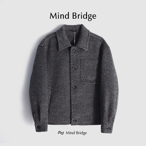 MindBridge短款羊毛防风保暖大衣