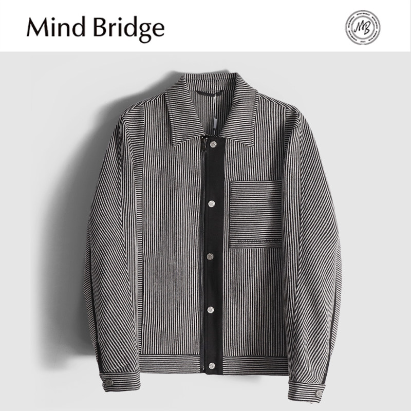 MindBridge重磅绵羊毛/秋冬防风保暖短款毛呢大衣棉服夹克男 MACV