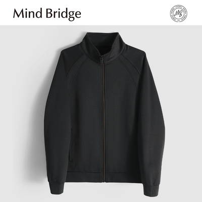 MindBridge 高克重加厚针织/秋季户外休闲商务立领夹克男抗皱MA9S