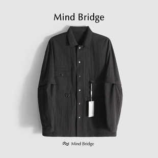 潮 MindBridge 外套宽松休闲男装 暗黑可脱卸袖 M4017 昨天睡太晚