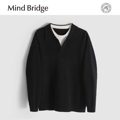 MindBridge羊绒羊毛/580g重磅混纺/秋冬假两件休闲保暖针织衫MA6M