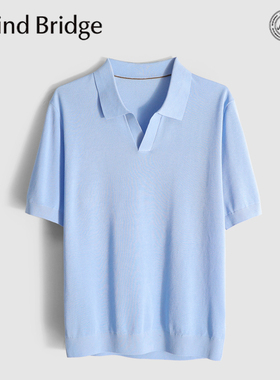 MindBridge桑蚕丝+亚麻/9色海鸥领短袖T恤针织POLO衫年轻显瘦MB1C