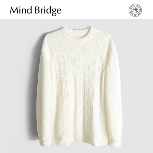 MindBridge【即将断码】100%绵羊毛宽松休闲保暖内搭针织衫男MA8C