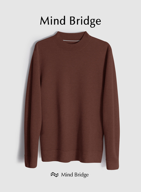 百家好/MindBridge春季圆领休闲保暖绵羊毛内搭针织打底衫男M4317