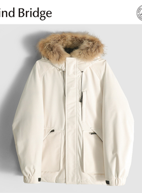 MindBridge90鸭绒/高密梭织/冬季防风保暖毛领短款加厚羽绒服MACN