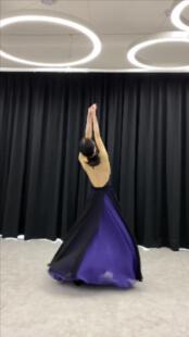 720度乌兰巴托的夜舞蹈裙子古典舞双层开叉大摆裙飘逸演出练功服