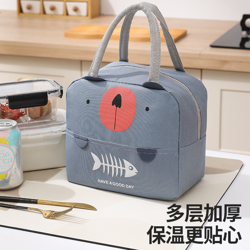 上班族提饭餐包饭盒包保温袋卡通手提包小学生专用带饭便当包饭袋
