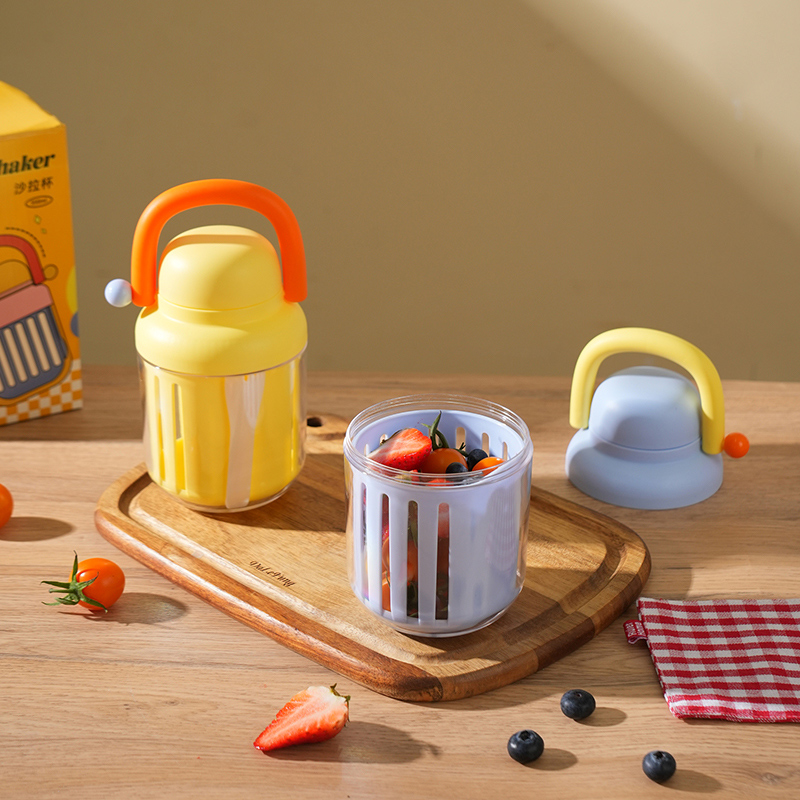 密封双层可沥水外带沙拉杯水果杯