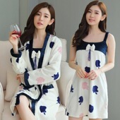 睡衣女新款 网红珊瑚绒加厚睡袍法兰绒女性感吊带睡裙子可外穿 冬季