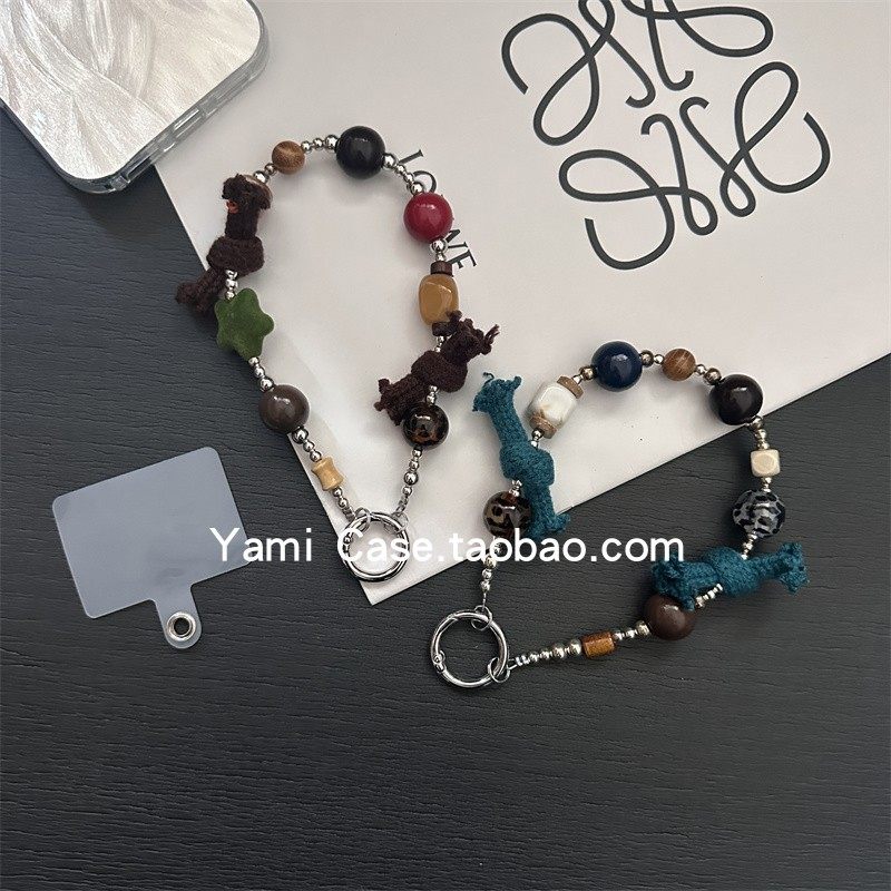 手机挂链短款绳冬日好看拼接银珠毛线绑结手腕挂件钥匙扣通用插片,3C数码配件,手机挂件/手机链,淘宝优惠券,粉丝福利购,淘宝优惠卷