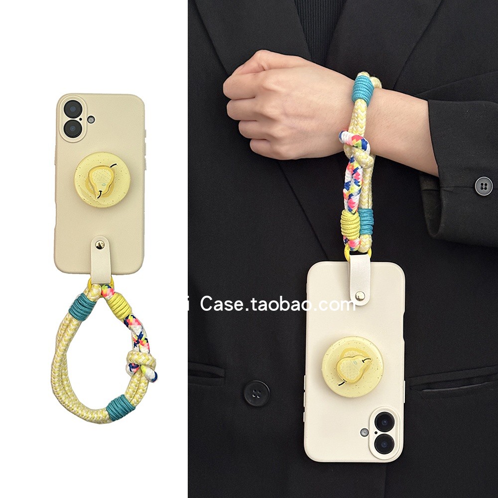 韩系ins小众创意可爱雪梨支架16promax适用苹果17promax手机壳iphone13软胶15手拎手绳12防摔17全包14保护套