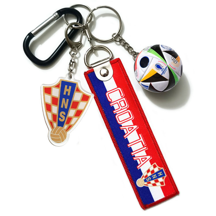 欧洲杯克罗地亚比利时法国葡萄牙德国西班牙足球奖杯钥匙扣小挂件