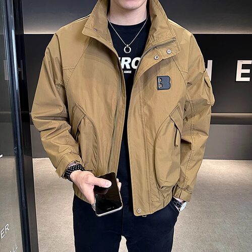 休闲男士工装冲锋衣立领秋装上衣