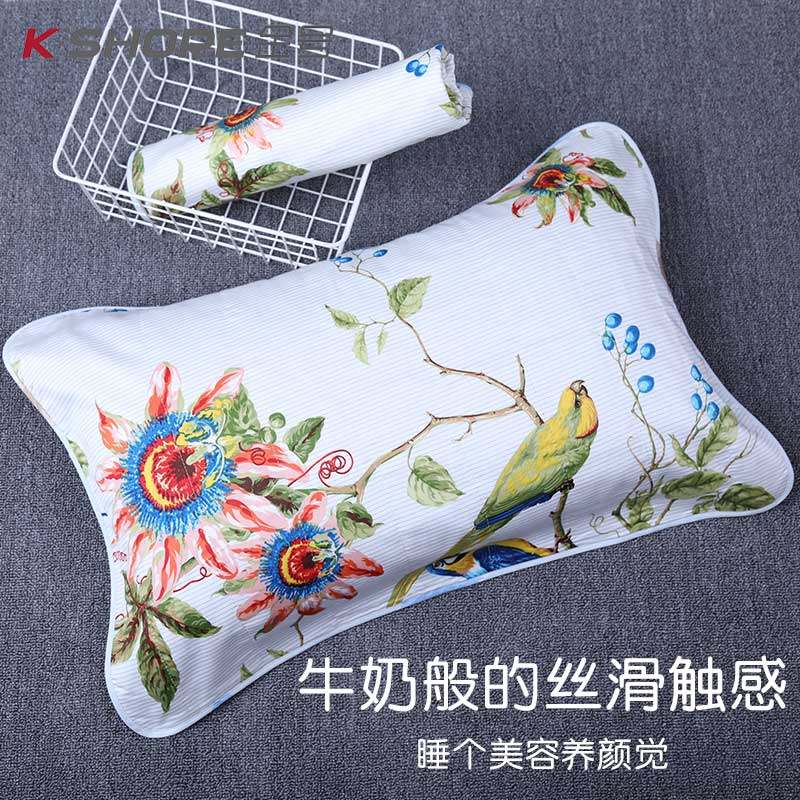 金号枕巾纯棉碎花田园夏季纱布全棉防螨花朵单人枕头巾